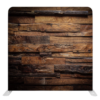 Decoratief wandpaneel met print van diverse houten planken in verschillende bruine tinten en ruwe textuur