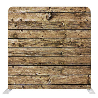 Kamerscherm met print van horizontale houten planken in natuurlijke bruine tinten