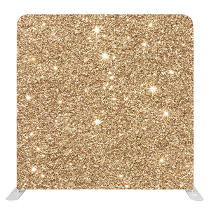 Gold glitter decorative event backdrop on metal stand