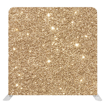 Gold glitter decorative event backdrop on metal stand